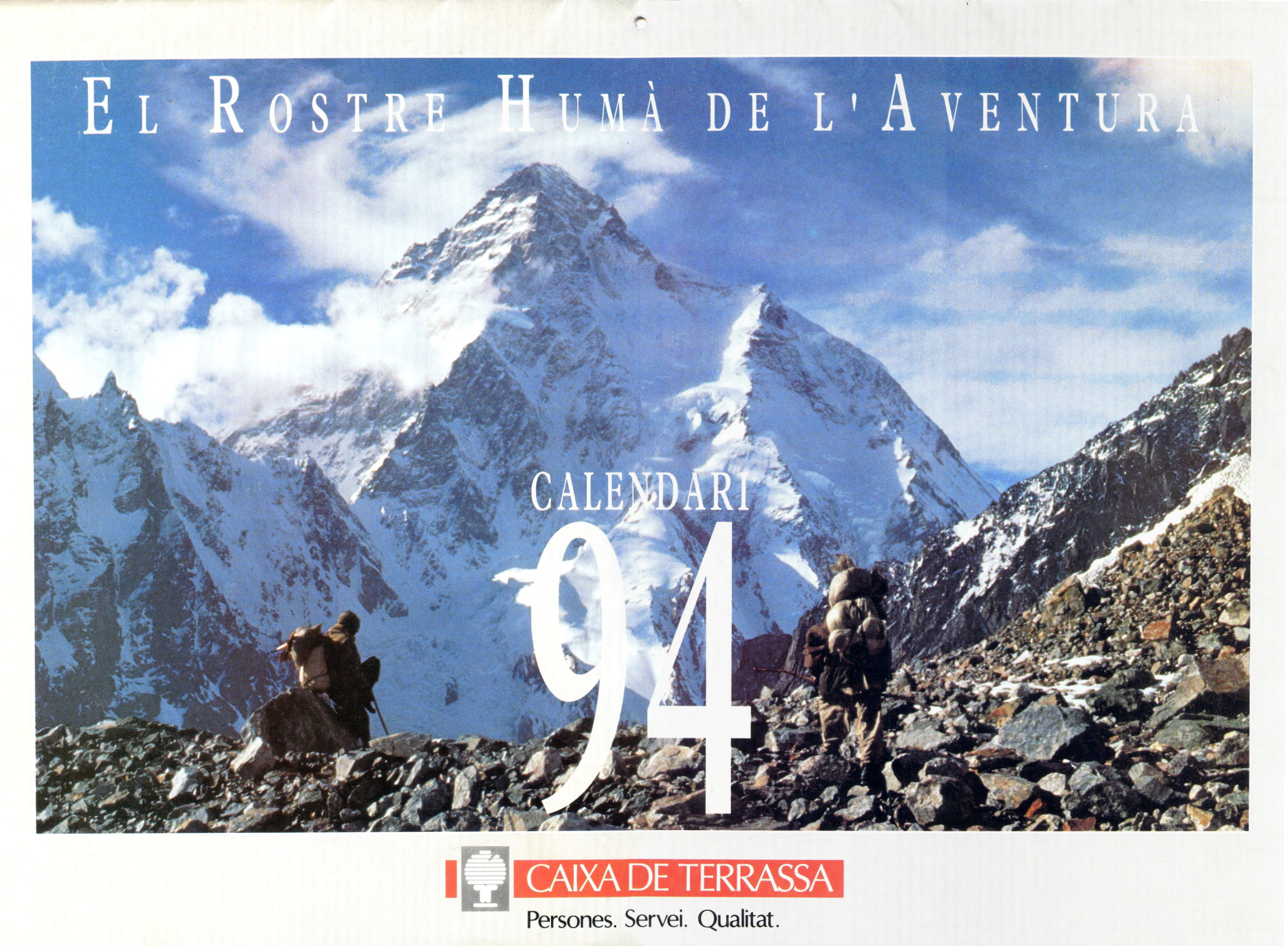 Calendari 94 : El rostre humà de l'aventura - Portada